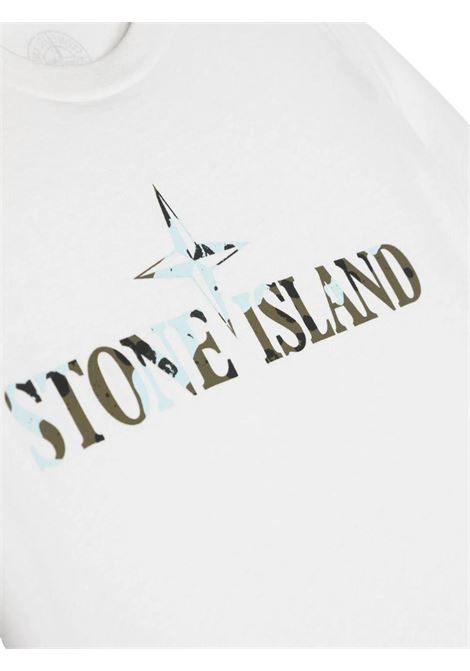 T-shirt bambino bianca in cotone Stone Island | 7916210/51V0093/MOBIANCO